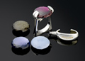 roque rings with interchangeable semiprecious stones